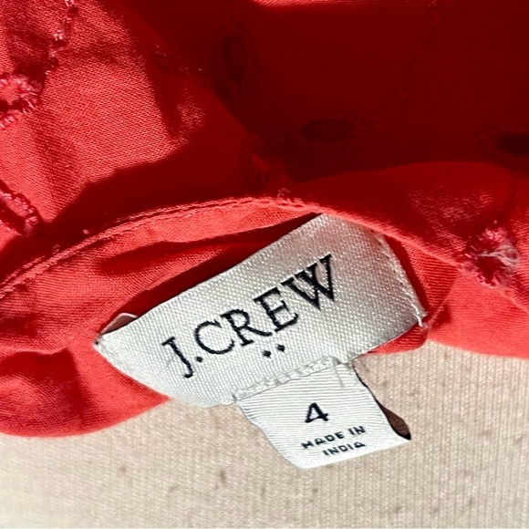 J. Crew Vibrant melon colored eyelet Midi Dress size 4 - Picture 2 of 4